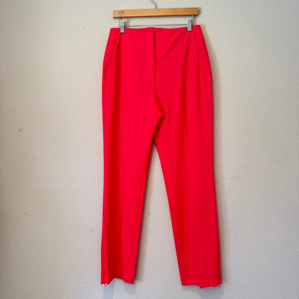 Rag & Bone Women Red‎ Virgin Wool Blend Tailored Ankle Zip Trousers Size 8